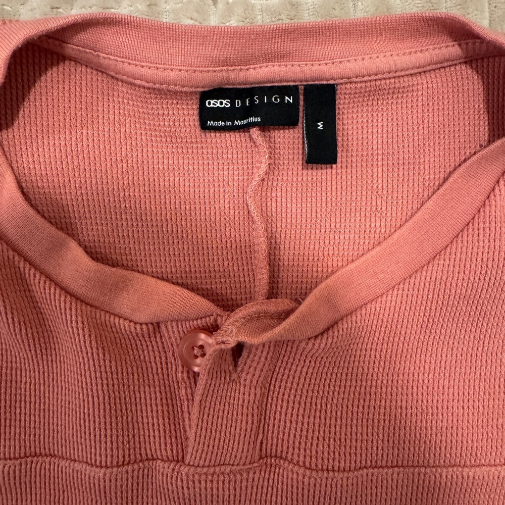 ASOS Medium Peach Short Sleeve Henley